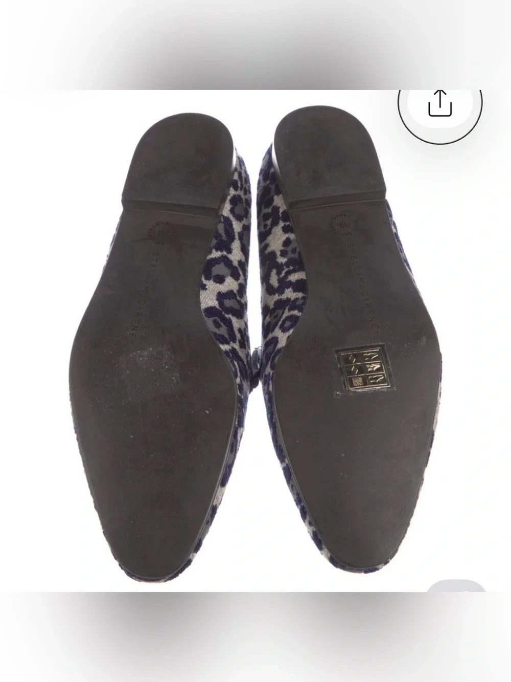 Stella McCartney Blue and Gray Leopard Jacquard Loafers
